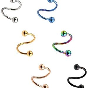 Spiral Twisted Barbell 10mm Lobe Cartilage earring